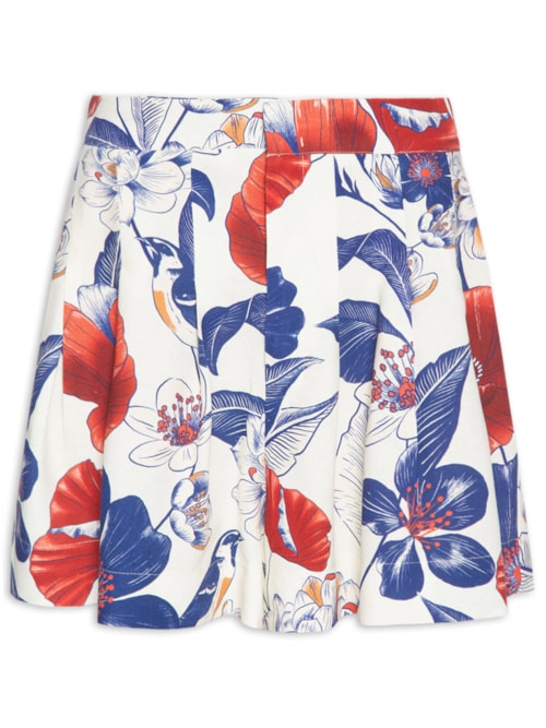 Bermuda Feminina Floral Vera - Branco