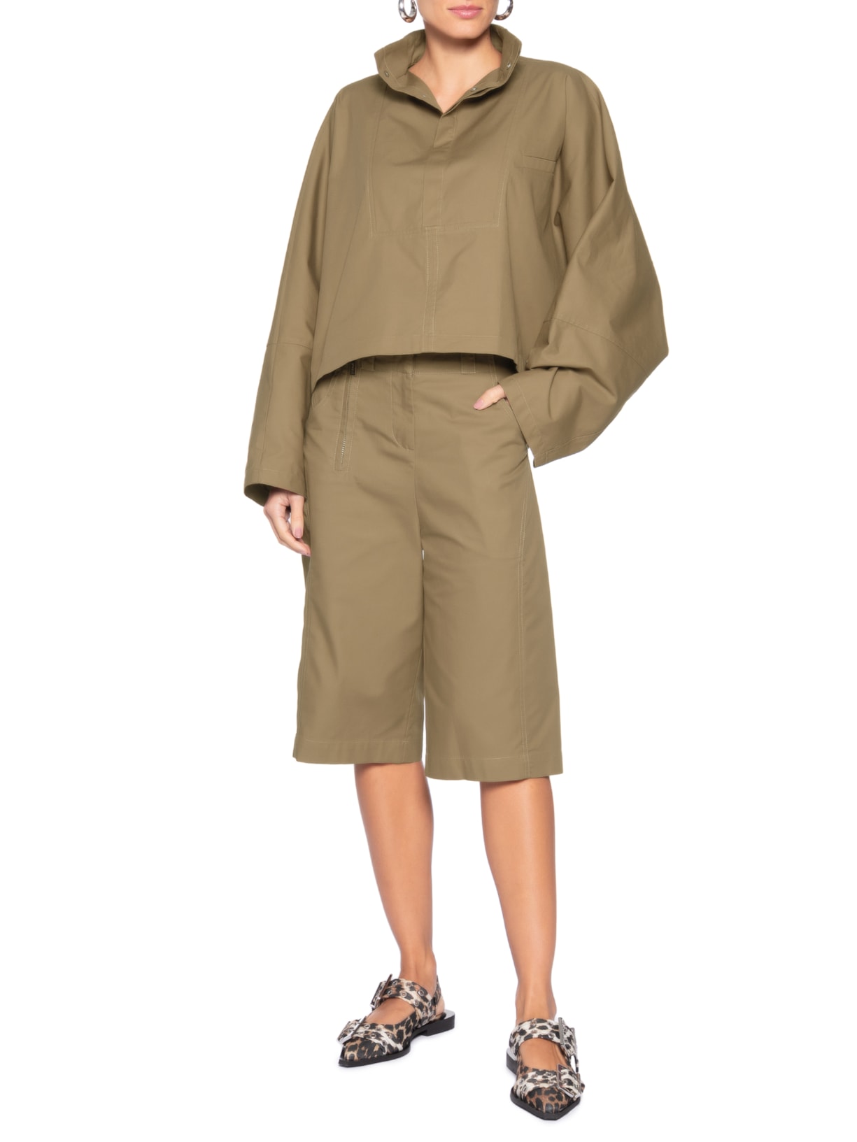 Bermuda Feminina Folded Bege Francesca