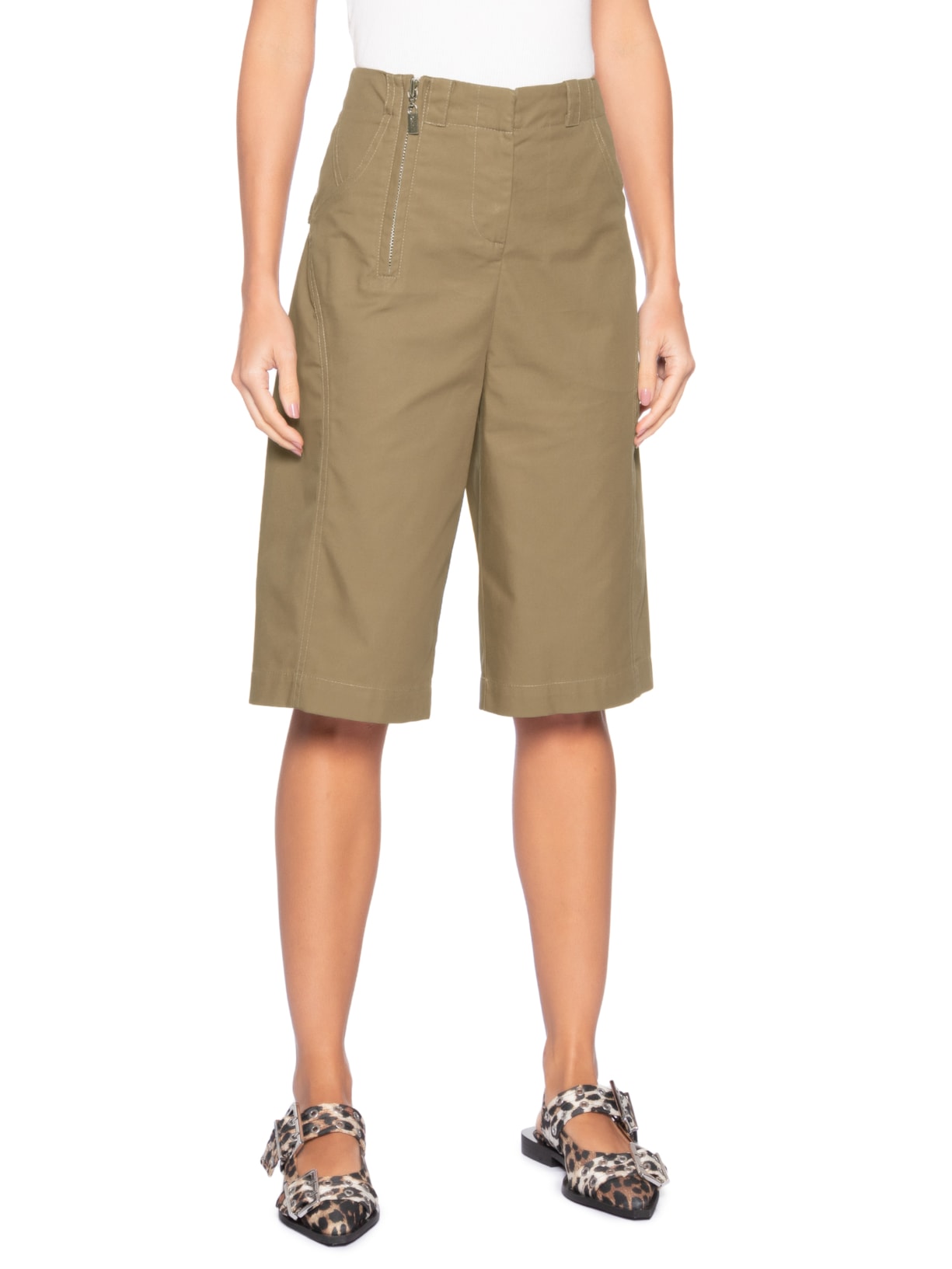 Bermuda Feminina Folded Bege Francesca