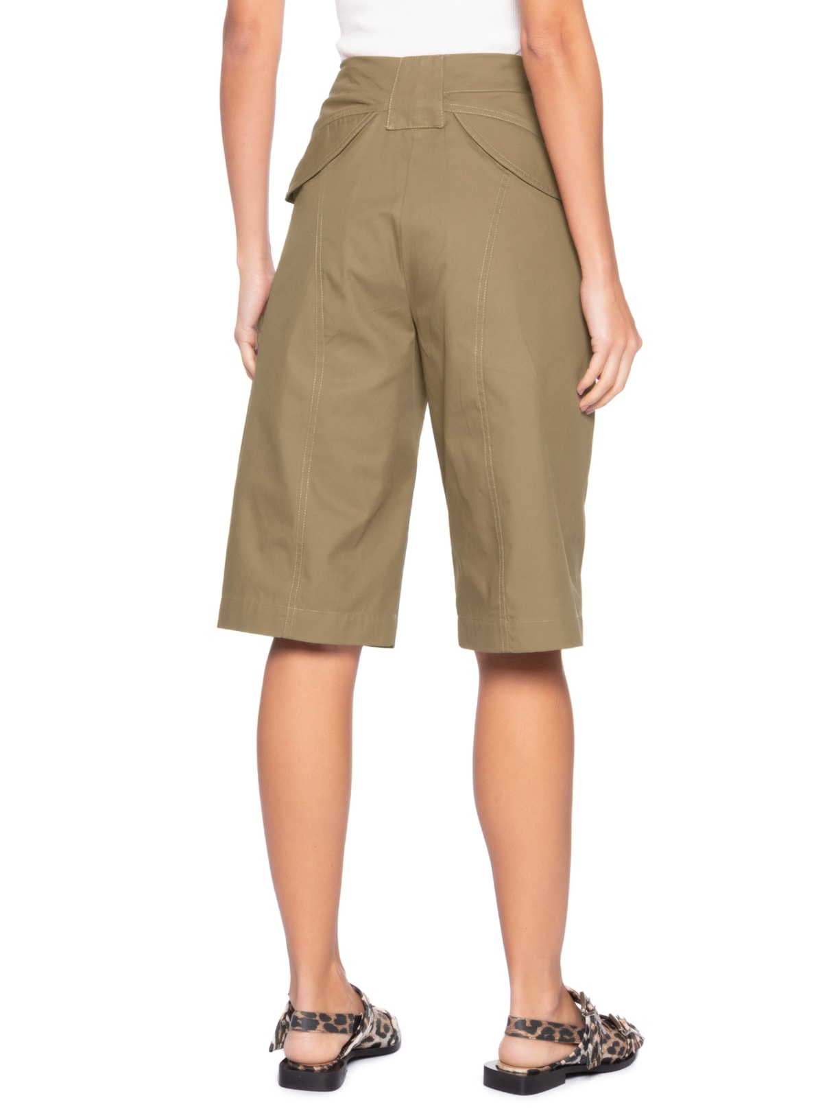 Bermuda Feminina Folded Bege Francesca