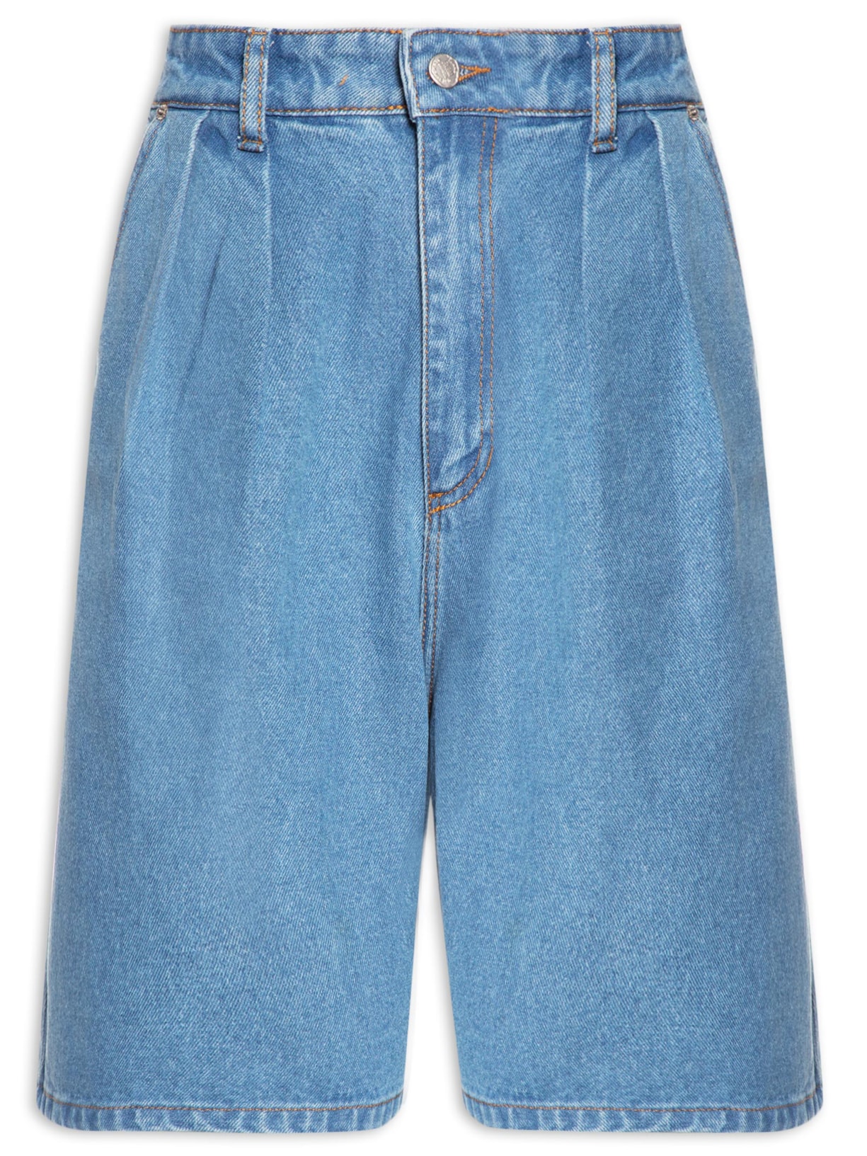 Bermuda Feminina Jeans Baggy - Azul