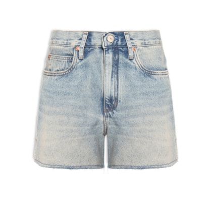 Bermuda Feminina Jeans Basic Fenda Lateral - Azul