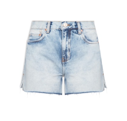 Bermuda Feminina Jeans Basic Fenda Lateral - Azul