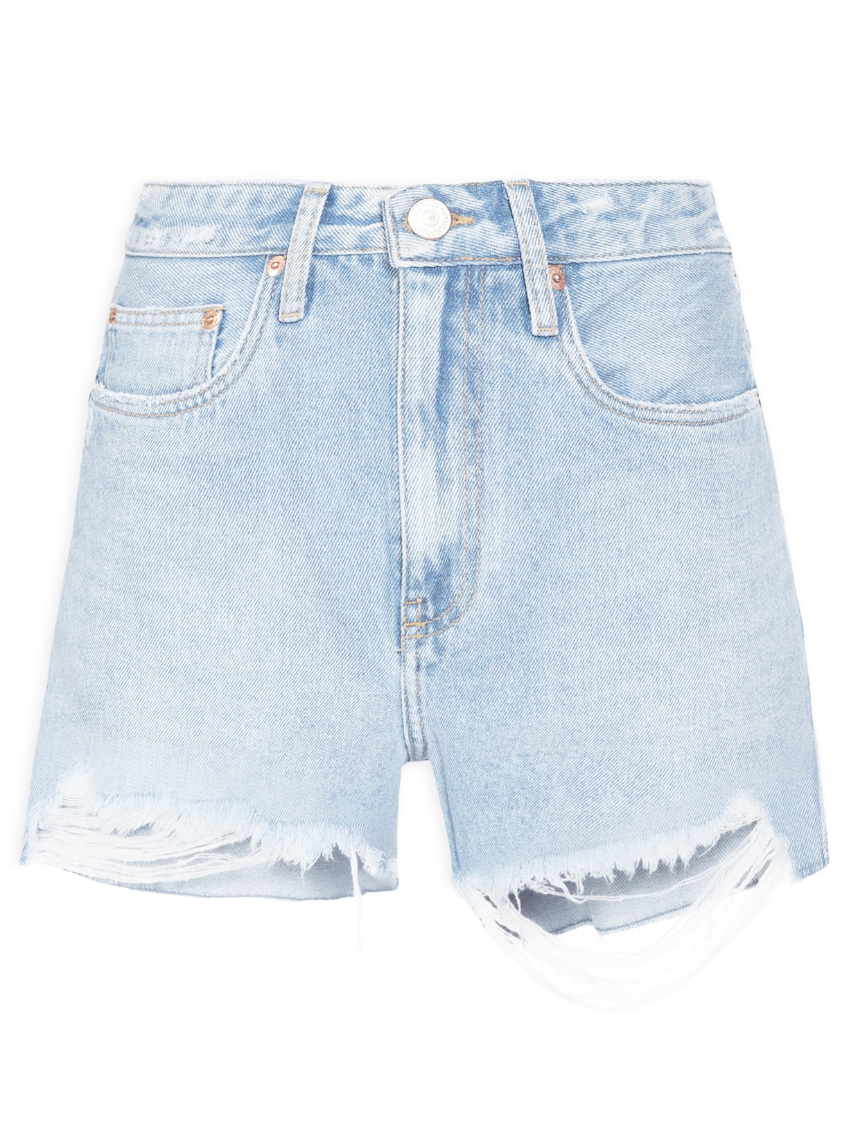 Bermuda Feminina Jeans Basic Rasgo Na Barra - Azul