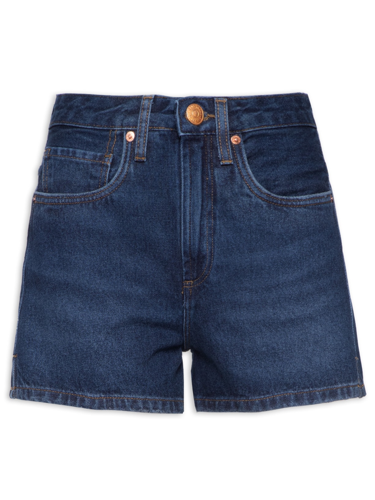 Bermuda Feminina Jeans Box Fenda Lateral - Azul