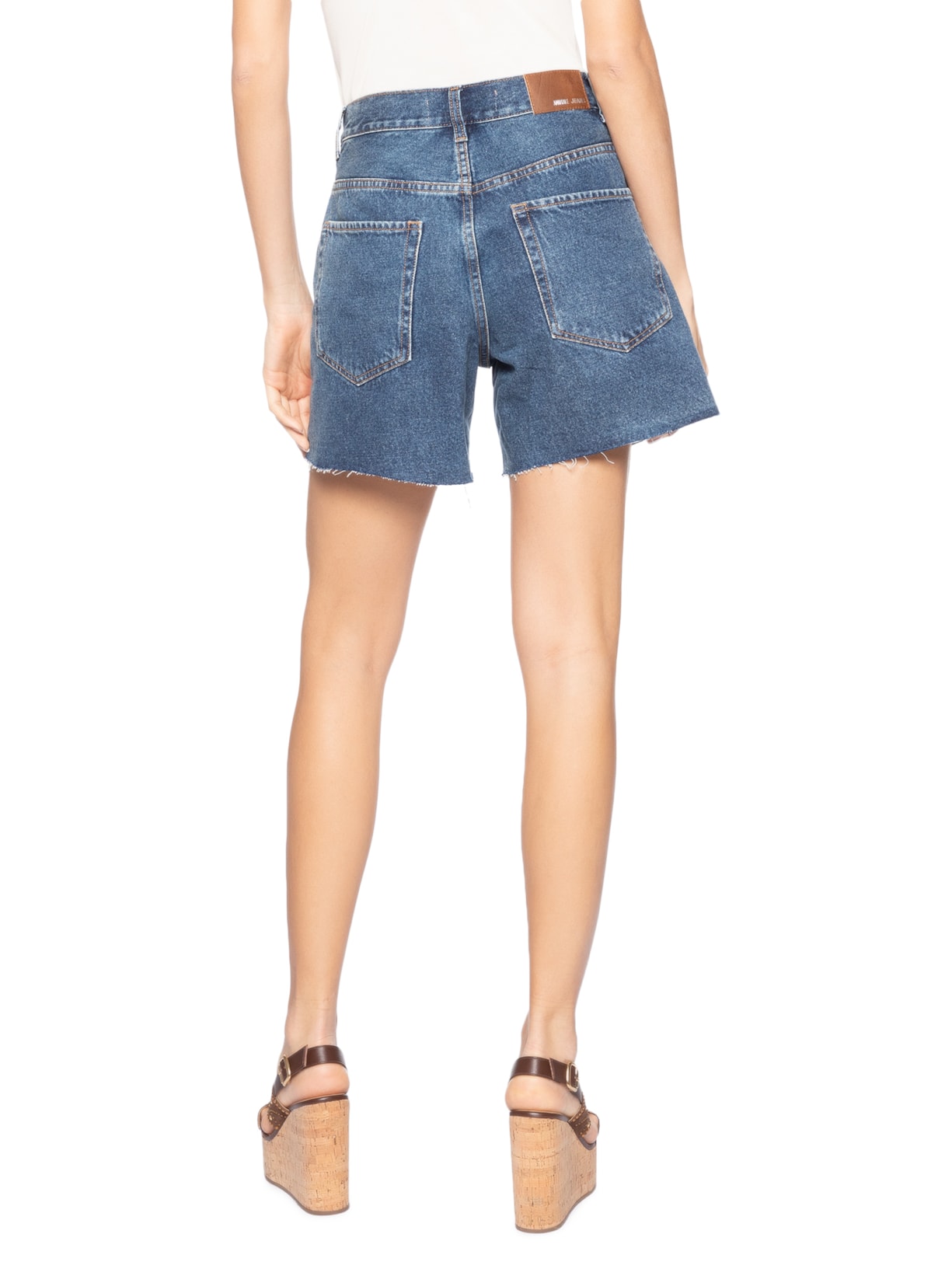 Bermuda Feminina Jeans Boy New Basic Azul Animale Jeans