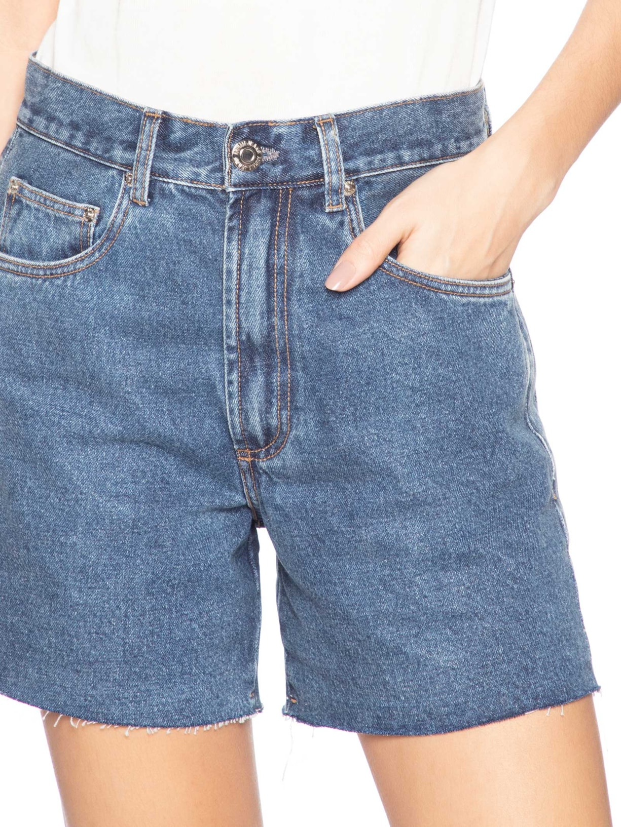 Bermuda Feminina Jeans Boy New Basic Azul Animale Jeans
