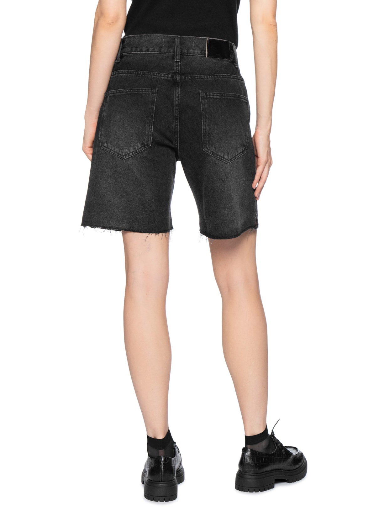 Bermuda Feminina Jeans Flashback Preto Animale Jeans