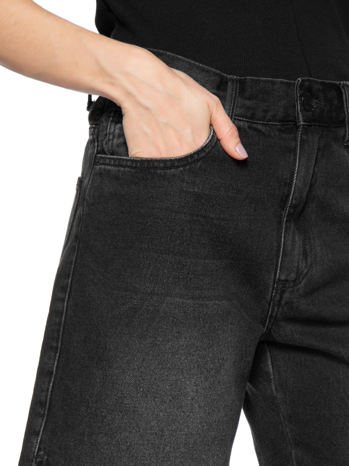 Bermuda Feminina Jeans Flashback Preto Animale Jeans