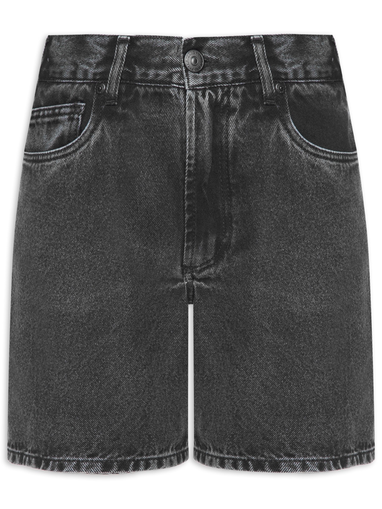 Bermuda Feminina Jeans Flashback Stoned - Preto