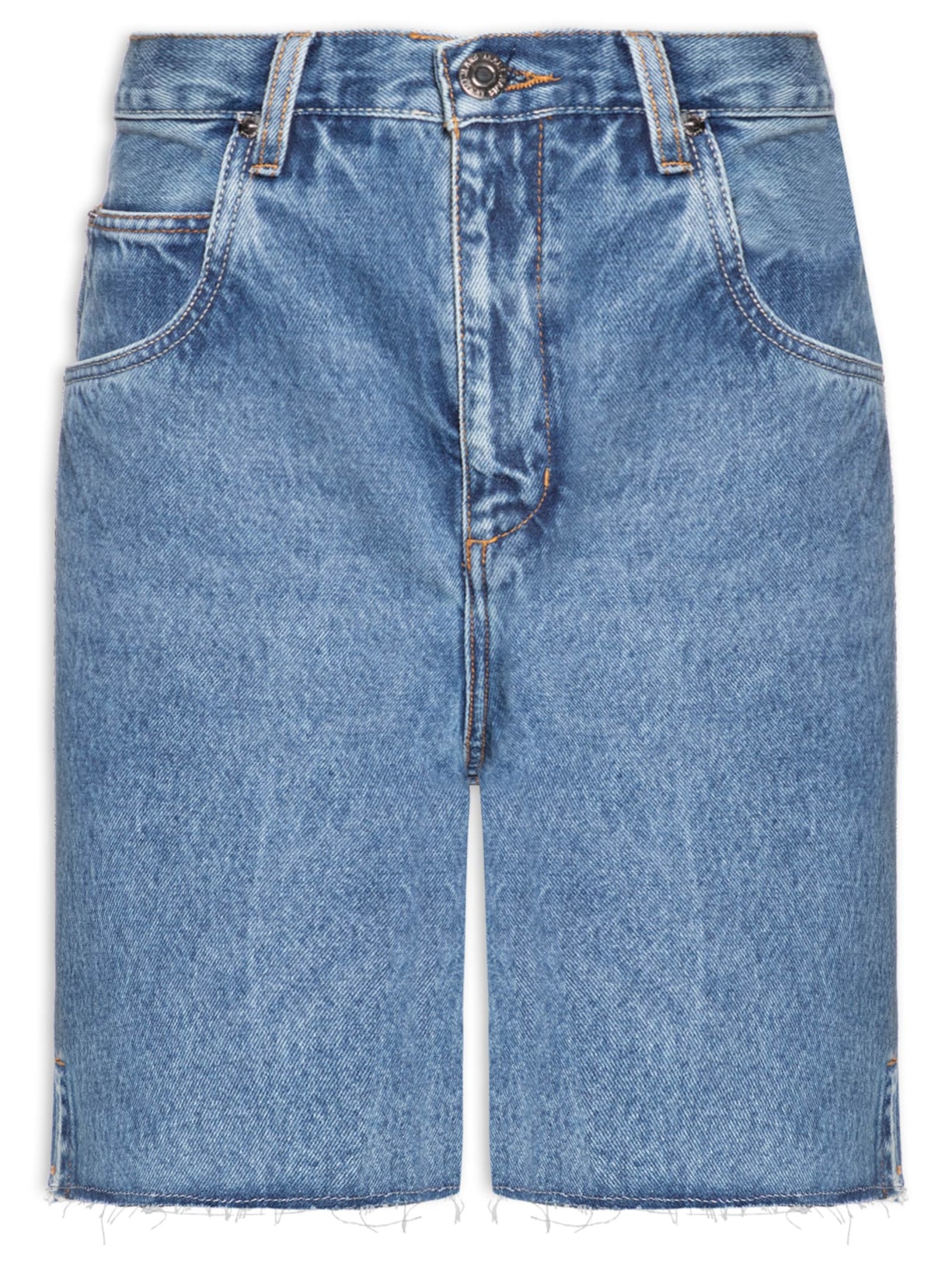 Bermuda Feminina Jeans Log Rise Barra A Fio Azul Animale Jeans