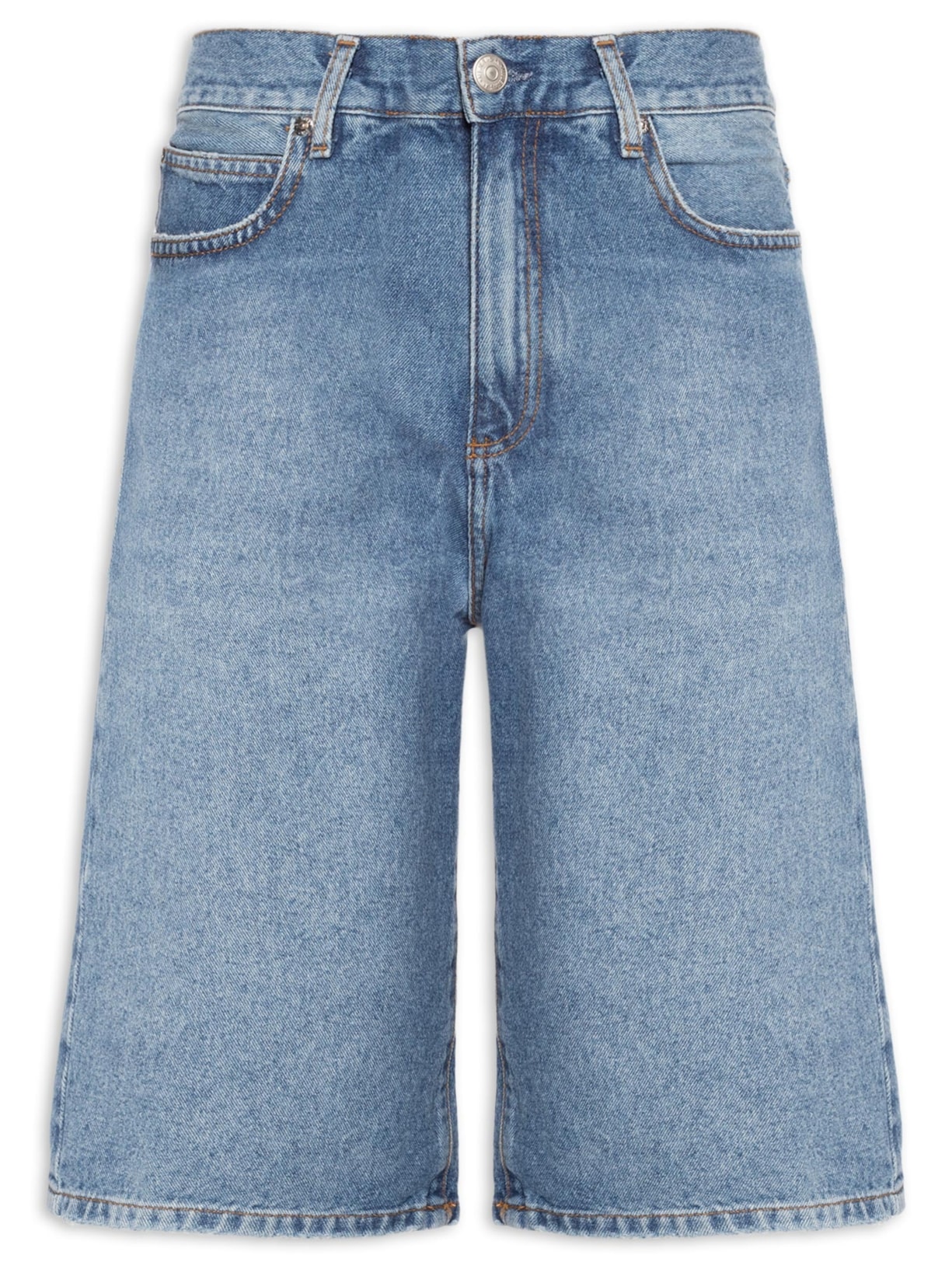 Bermuda Feminina Jeans Long Azul Animale Jeans