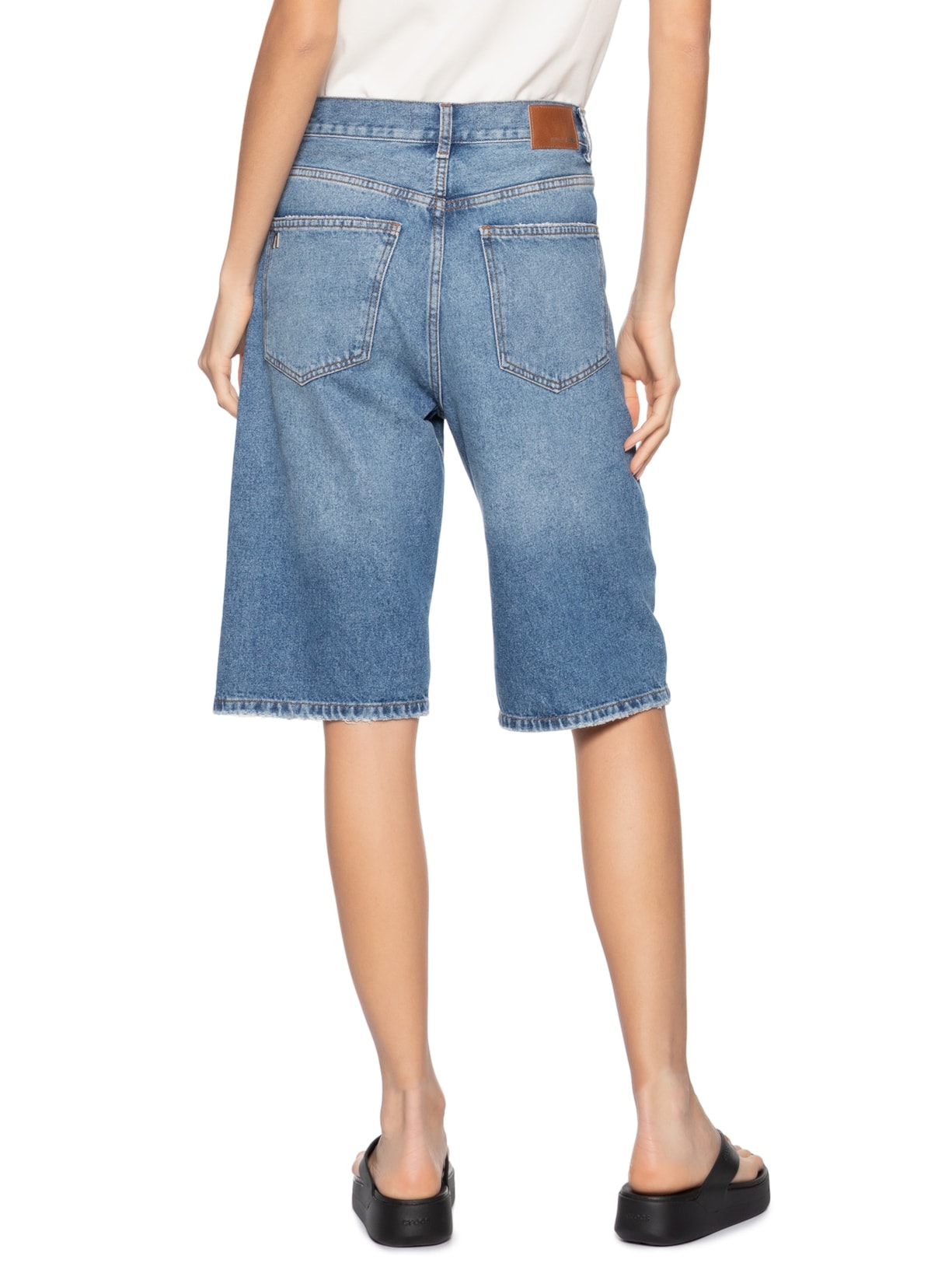 Bermuda Feminina Jeans Long Azul Animale Jeans