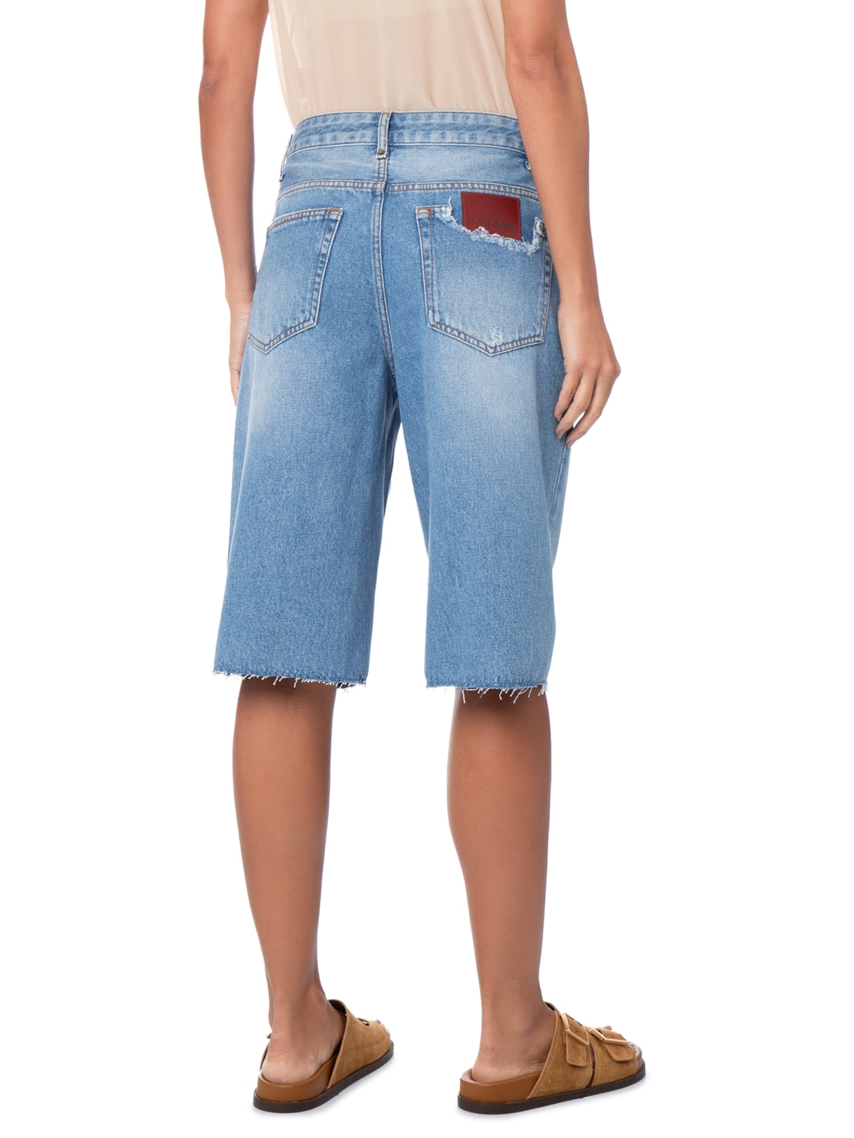 Bermuda Feminina Jeans Long Azul Animale Jeans