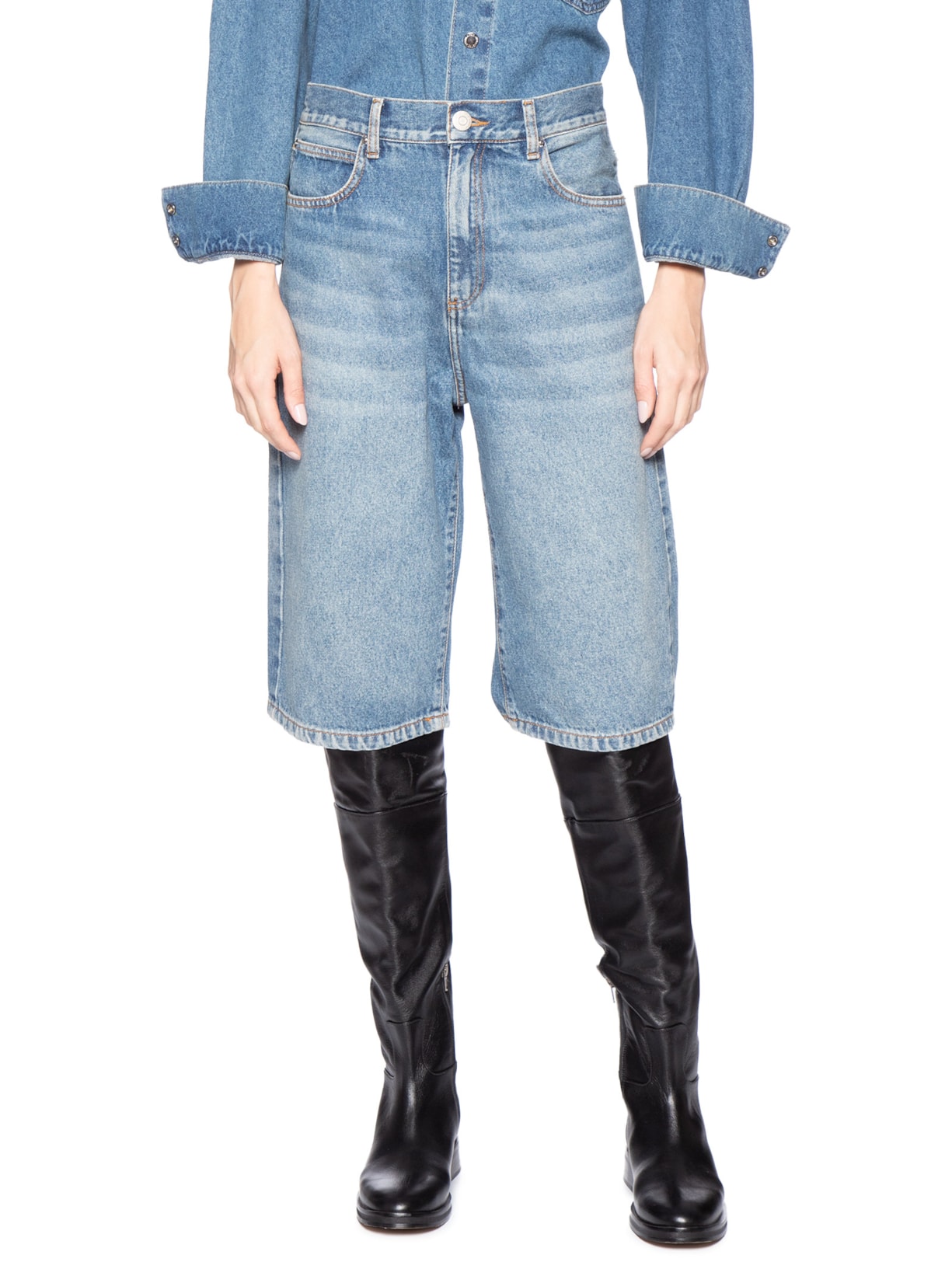 Bermuda Feminina Jeans Longa Azul Animale Jeans