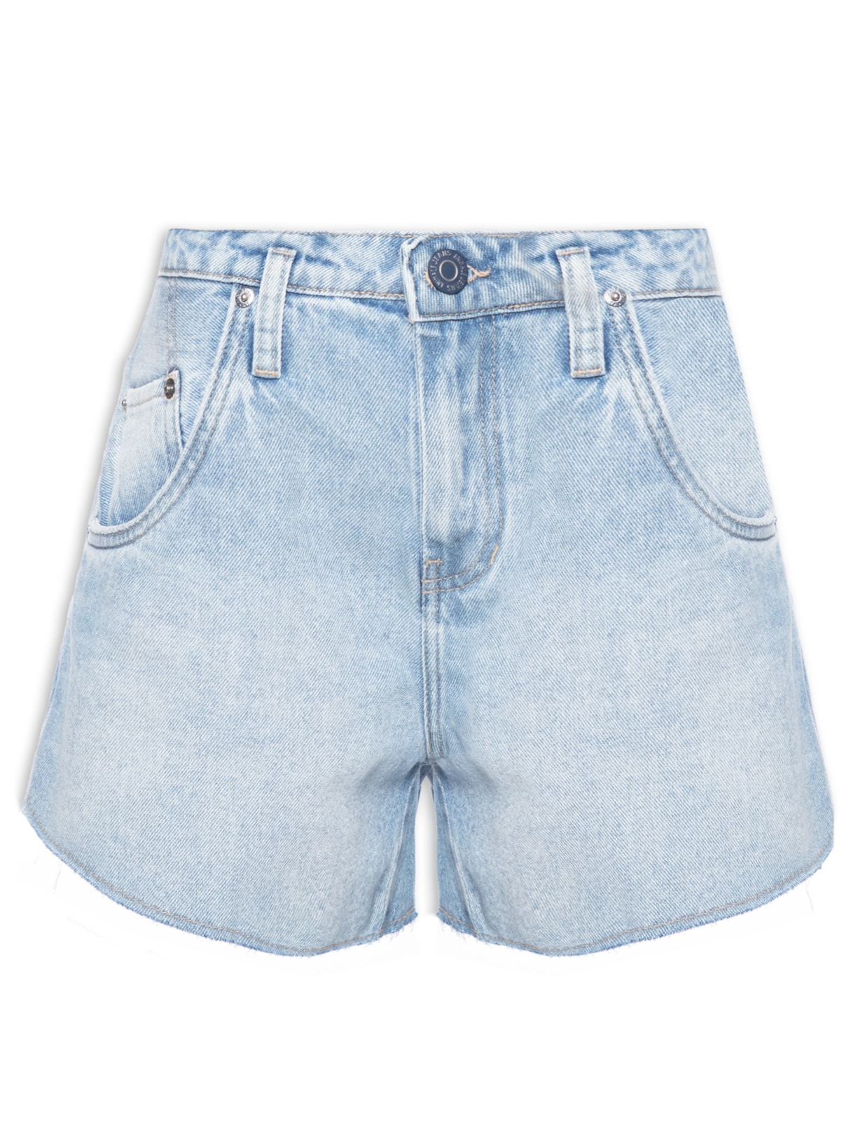 Bermuda Feminina Jeans Passantes Descolado - Azul