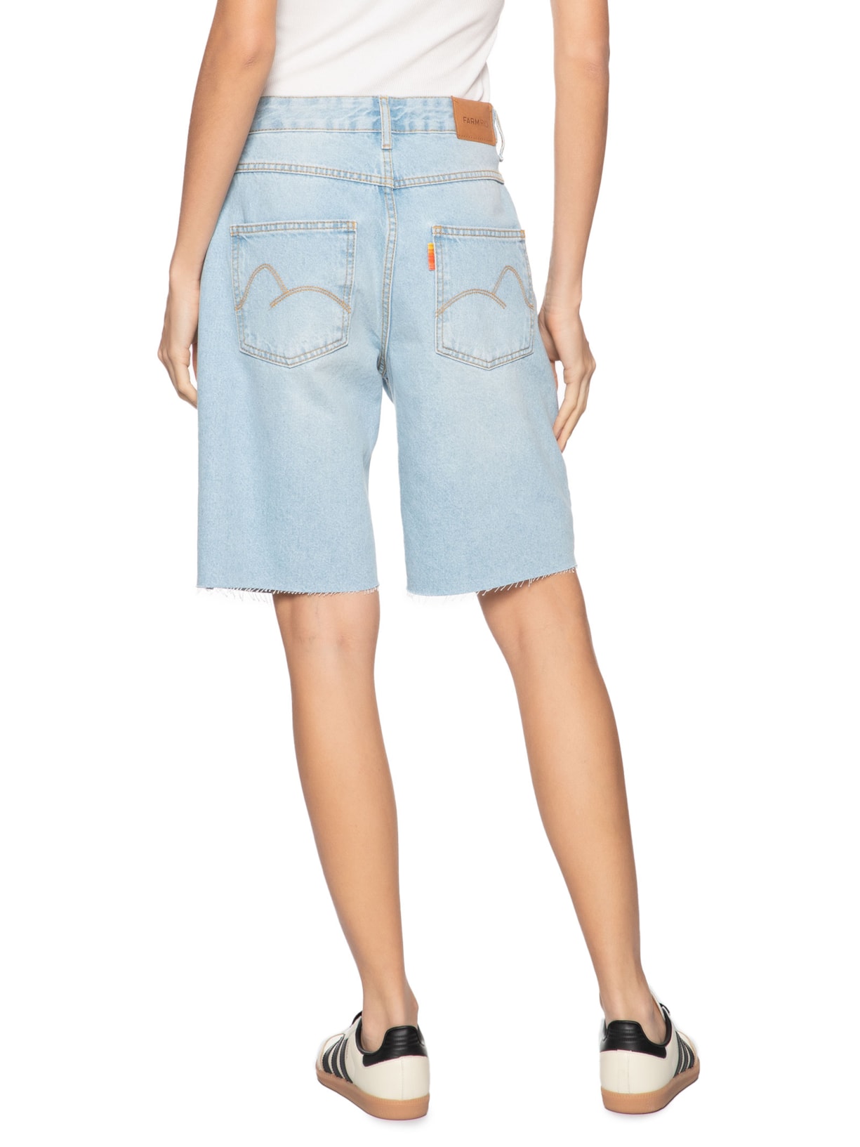  Bermuda Feminina Jeans Reta Azul Farm