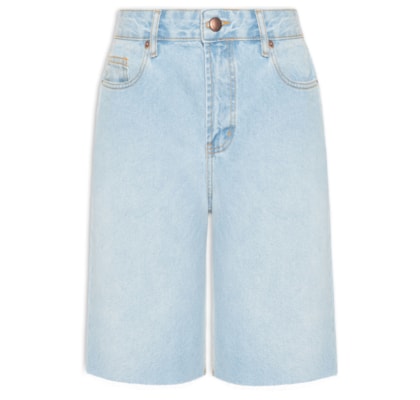  Bermuda Feminina Jeans Reta - Azul