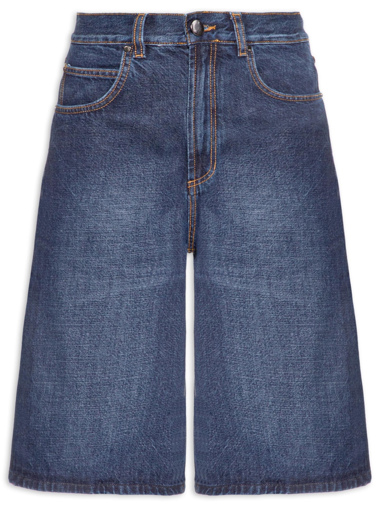 Bermuda Feminina Jeans Reta Basic - Azul