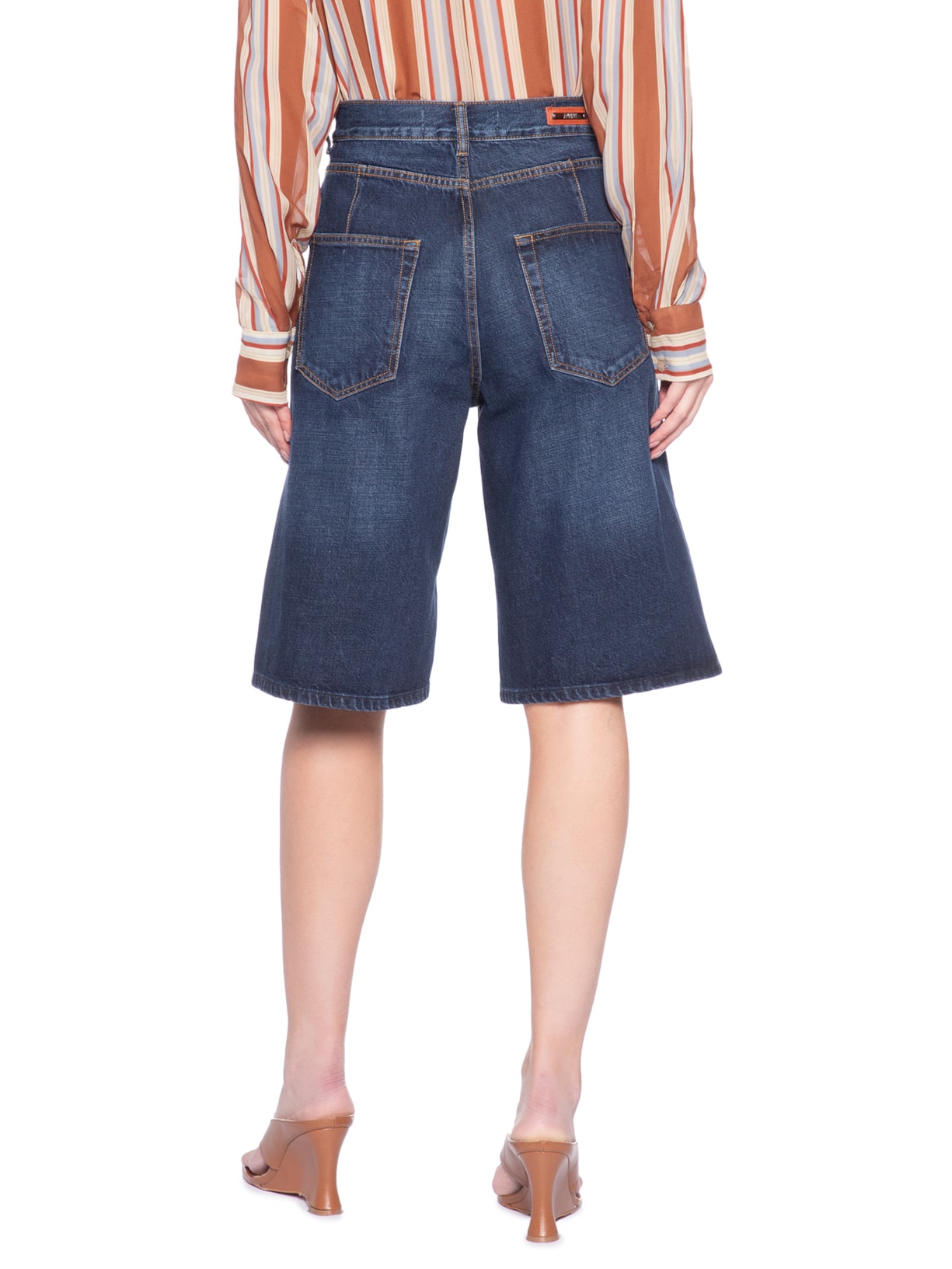 Bermuda Feminina Jeans Reta Basic Azul Animale