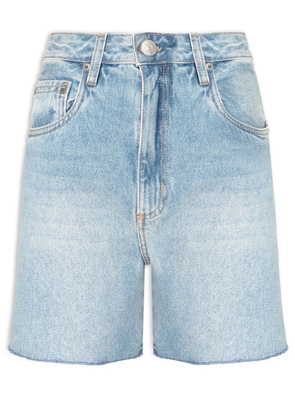 Bermuda Feminina Jeans Trapézio Stoned - Azul
