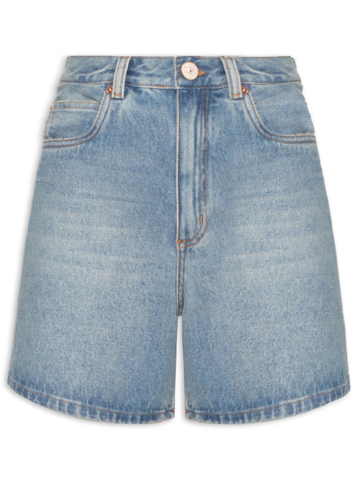 Bermuda Feminina Jeans Trapézio Vintage - Azul