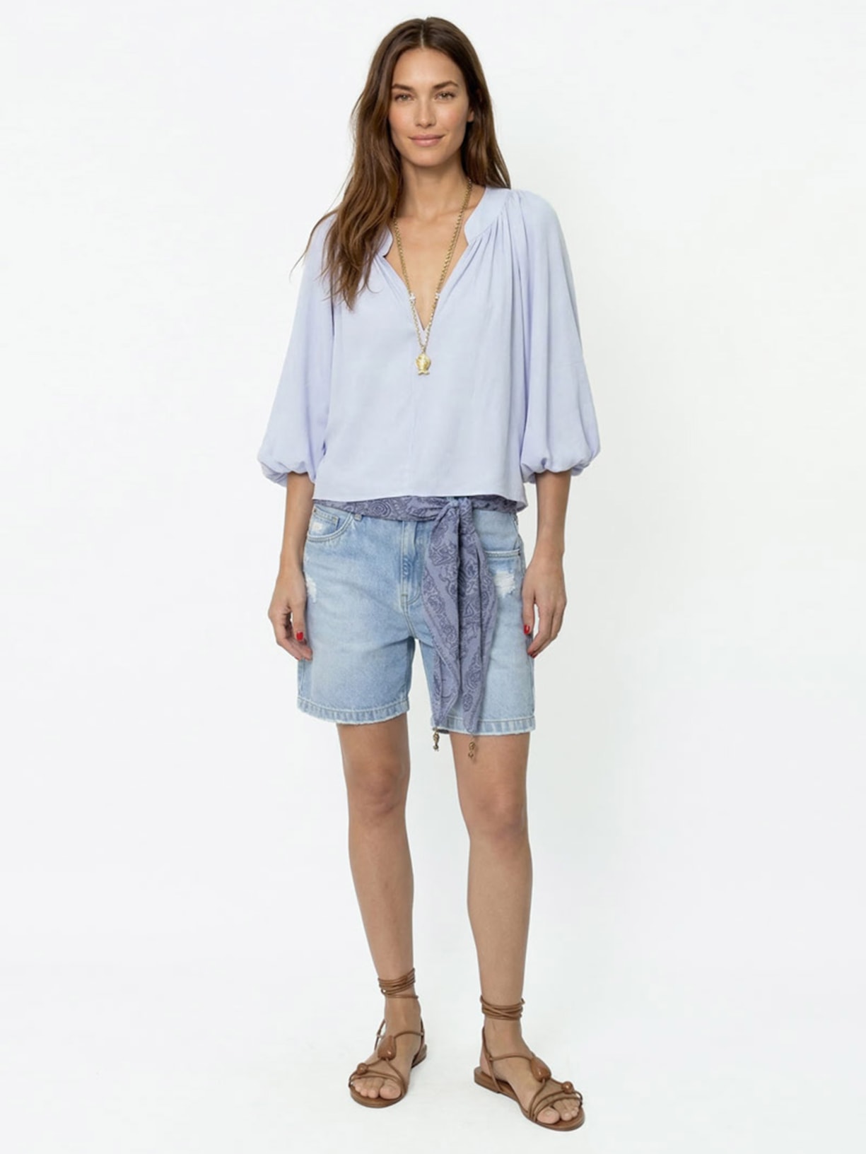 Bermuda Feminina Jeans Vintage - Azul