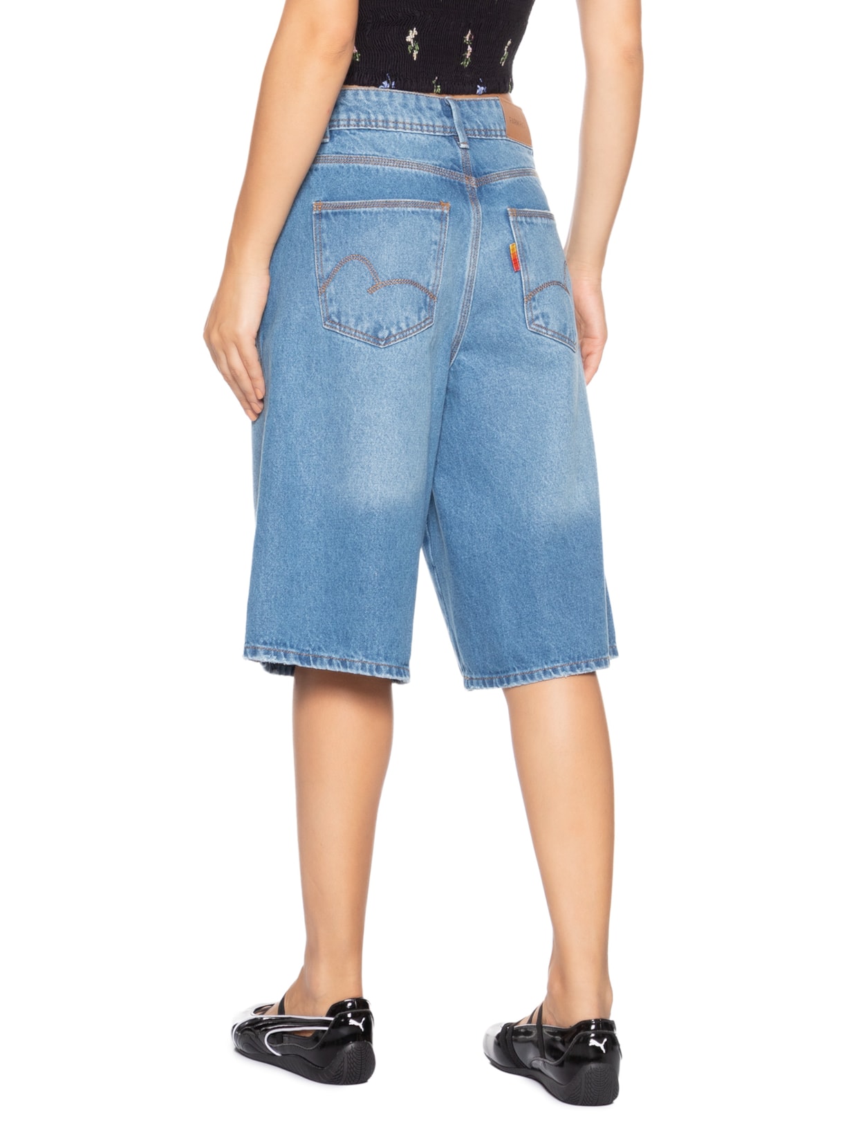 Bermuda Feminina Jorts Jeans Azul Farm