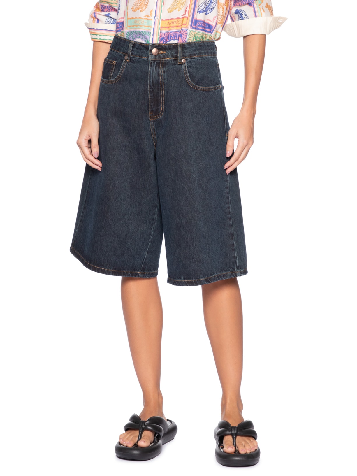 Bermuda Feminina Jorts Jeans Azul Farm