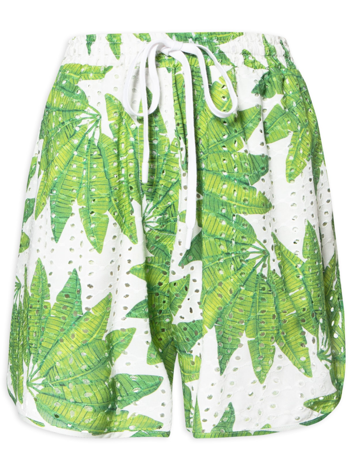 Bermuda Feminina Leque De Palmeira - Verde