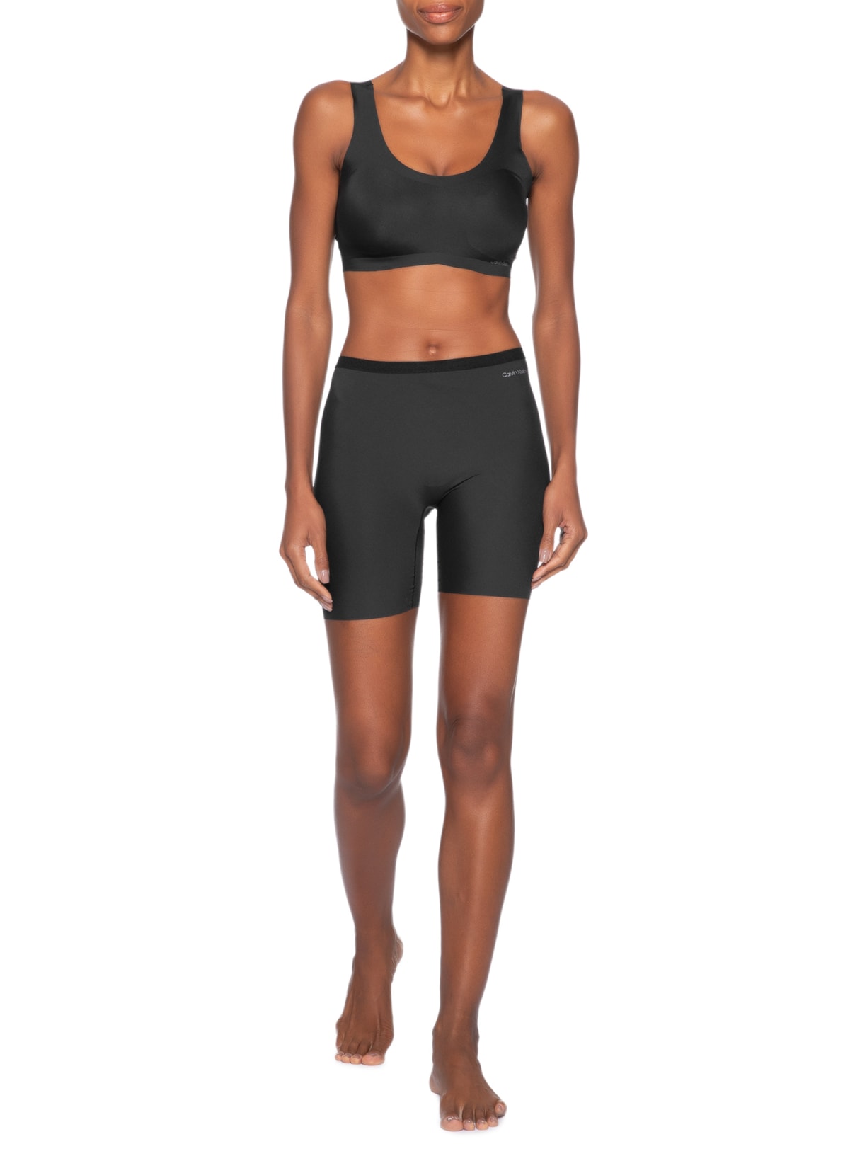 Bermuda Feminina  Leve Compressão Invisible – Preto Calvin Klein Underwear