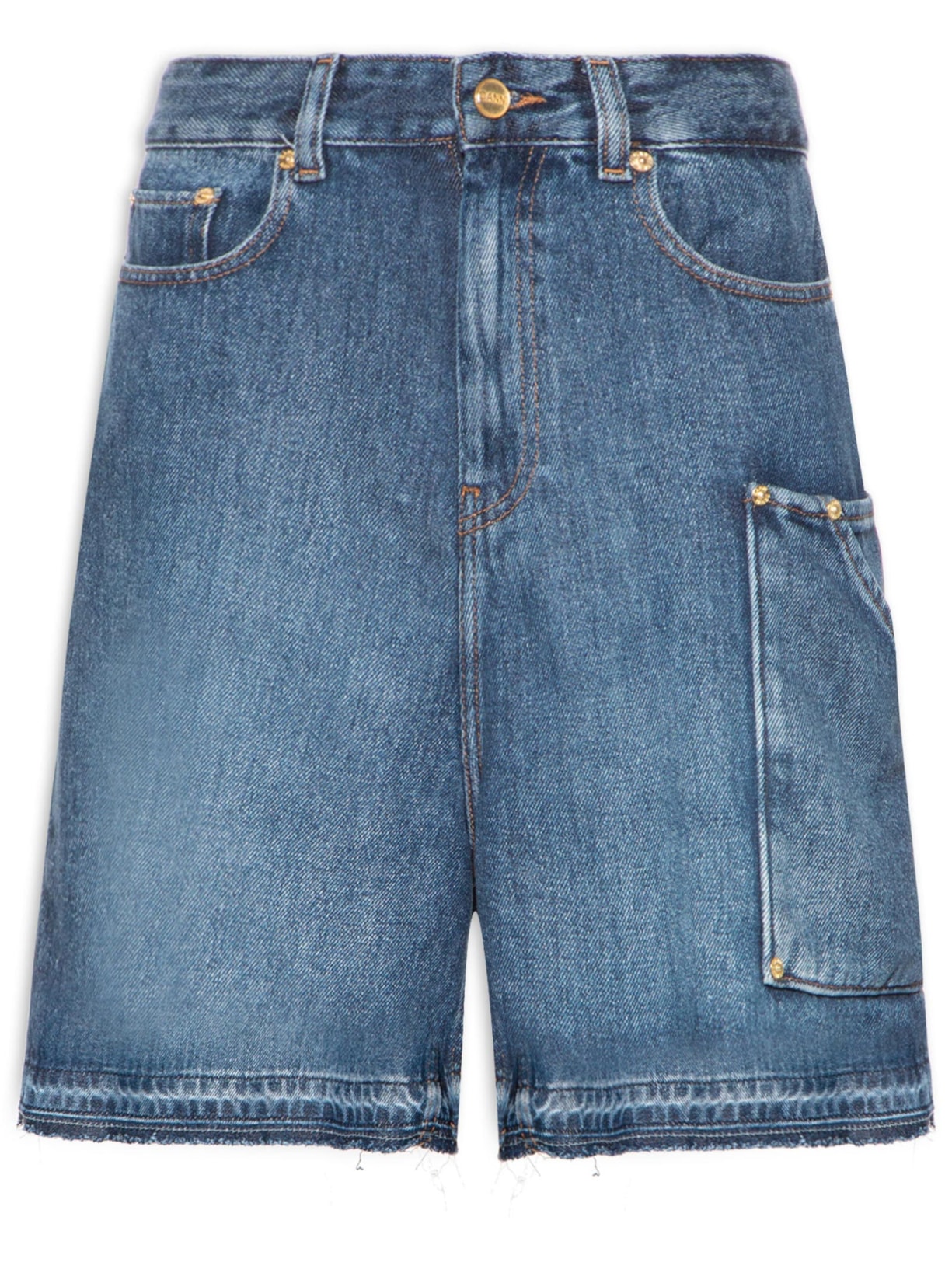 Bermuda Feminina Light Denim Shorts Azul Ganni