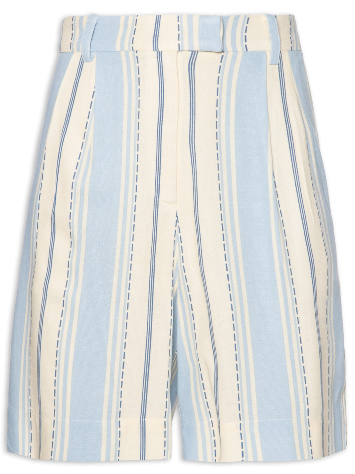 Bermuda Feminina Linho Estampa Descanso - Azul