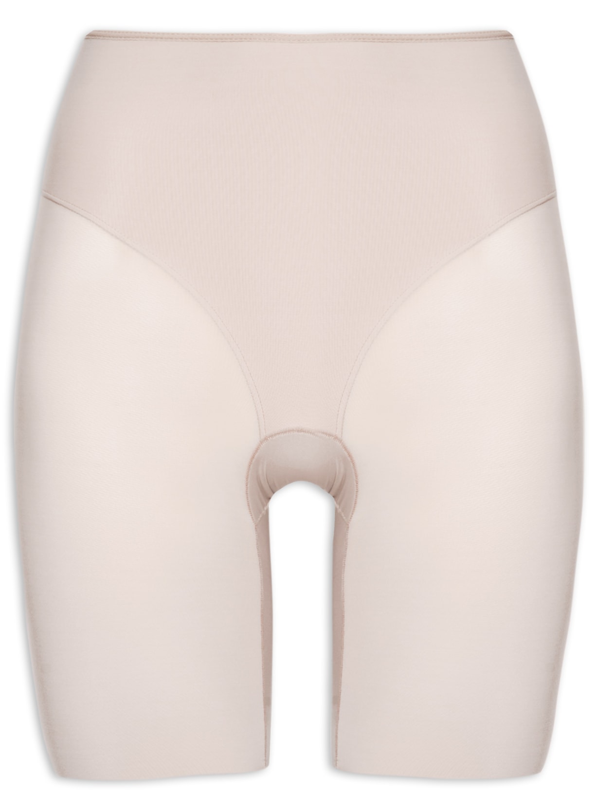 Bermuda Feminina Modeladora Cintura Alta Em Microfibra - Bege