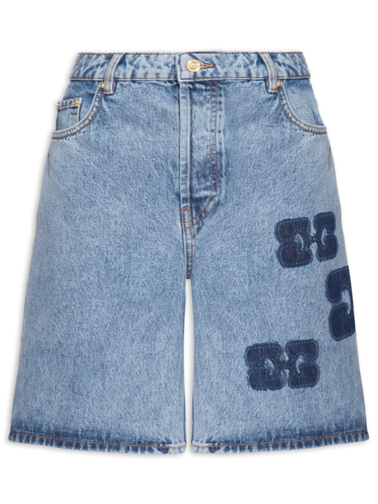 Bermuda Feminina Patch Denim - Azul