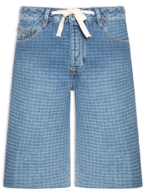 Bermuda Feminina Philippa Waffle Blue - Azul