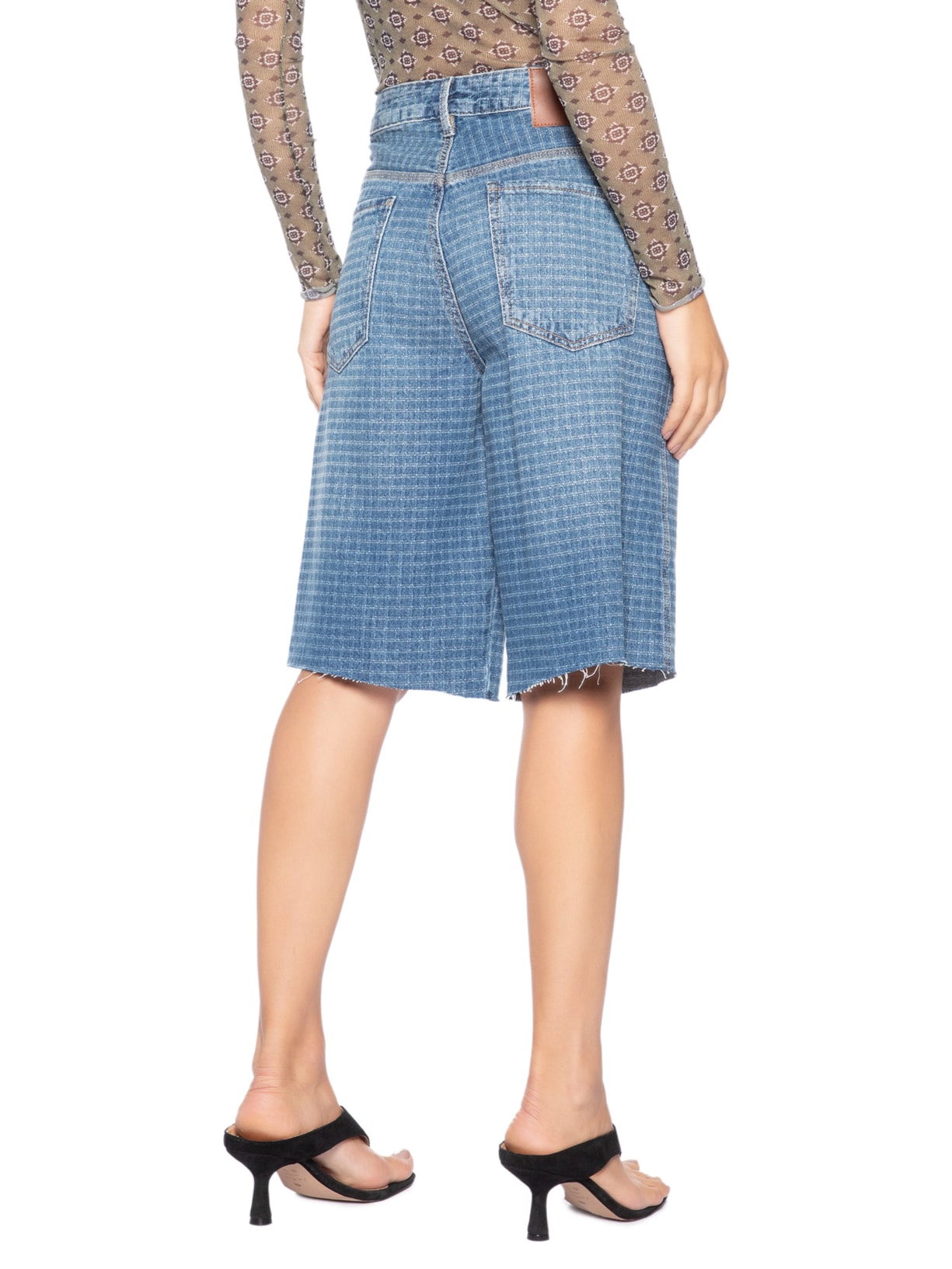 Bermuda Feminina Philippa Waffle Blue Azul Bo.bô