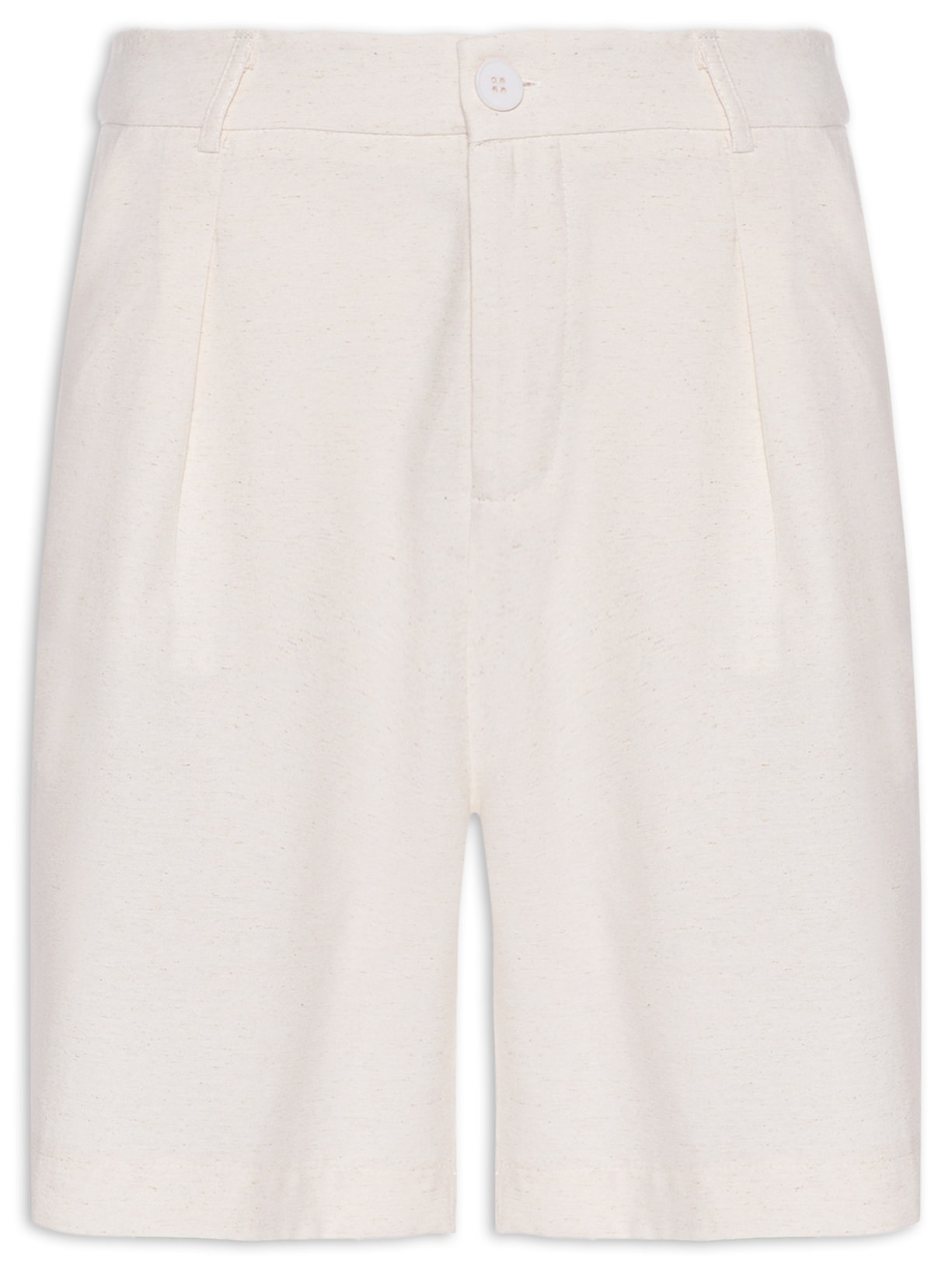 Bermuda Feminina Reta  Off White Basiq