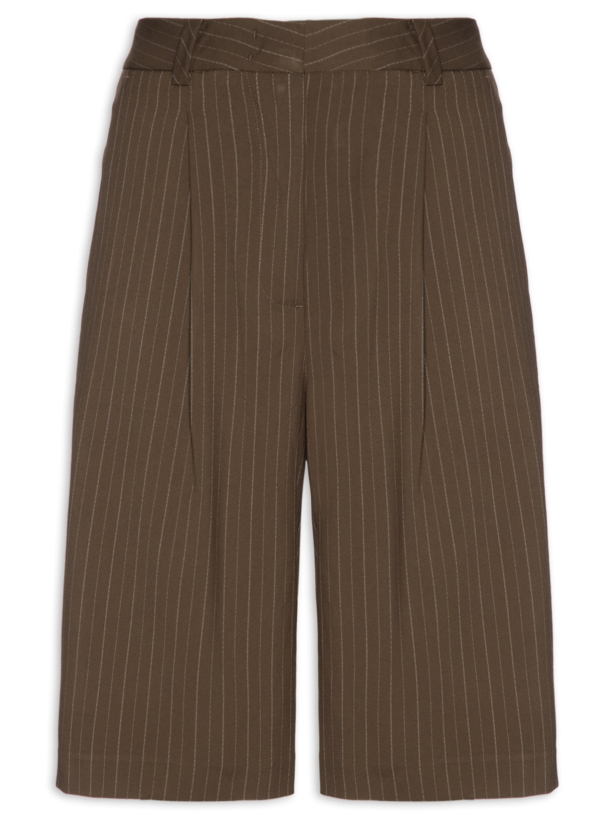 Bermuda Feminina Riscas - Marrom