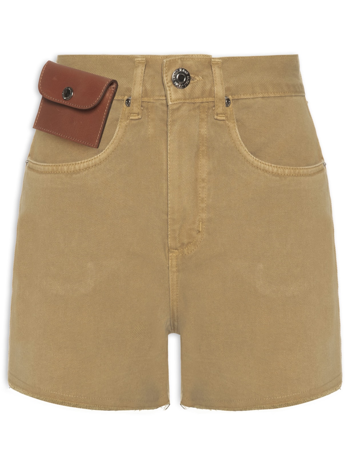 Bermuda Feminina Sarja Basic Com Bolso De Couro Verde Animale Jeans