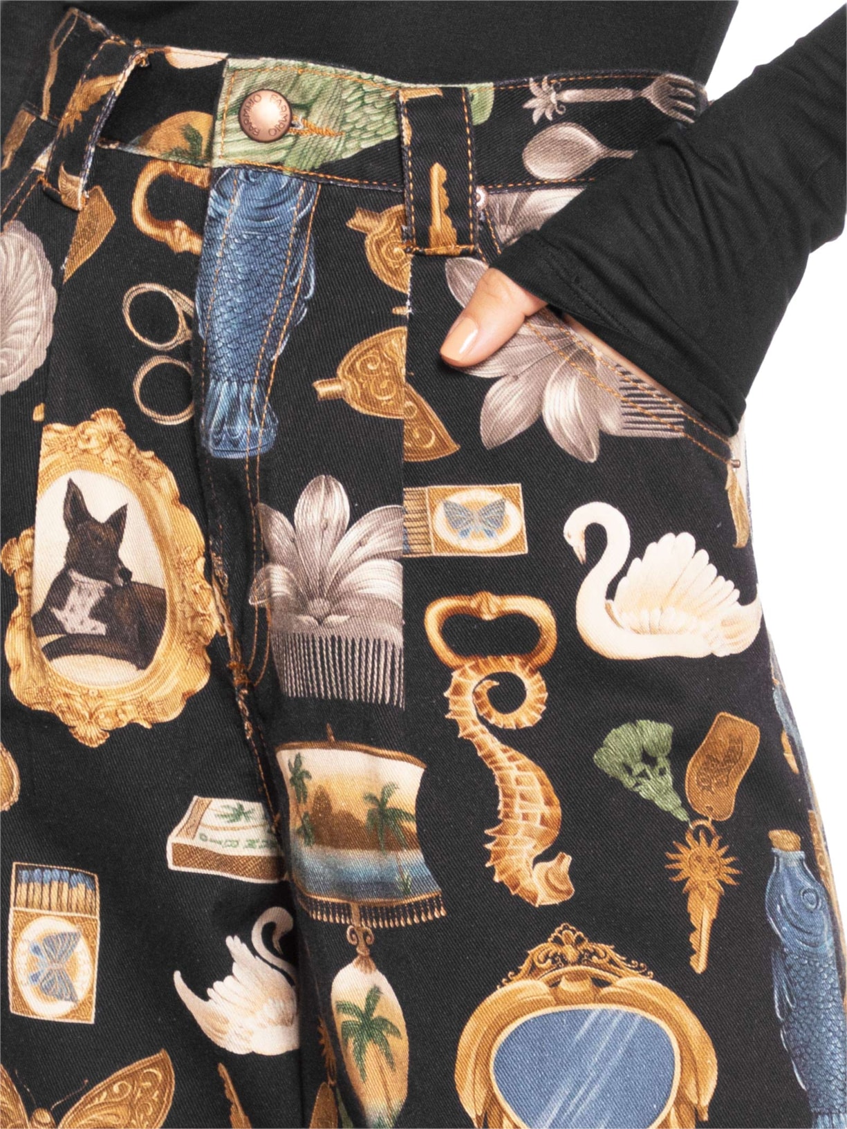 Bermuda Feminina Sarja Bibelô Preto Farm