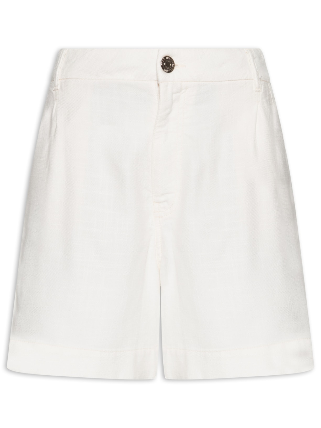 Bermuda Feminina Sarja Com Viscose Branco Animale Jeans