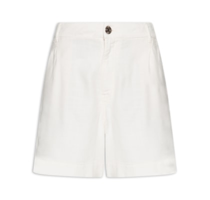 Bermuda Feminina Sarja Com Viscose - Branco