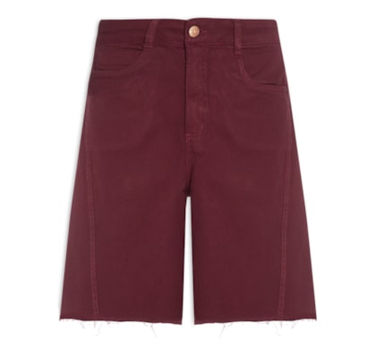 Bermuda Feminina Sarja Costura Deslocada - Vermelho