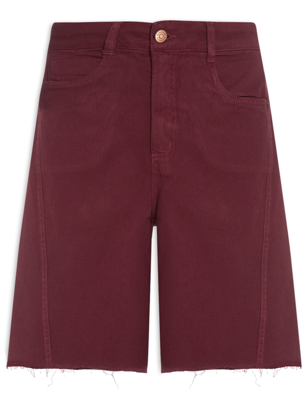 Bermuda Feminina Sarja Costura Deslocada - Vermelho