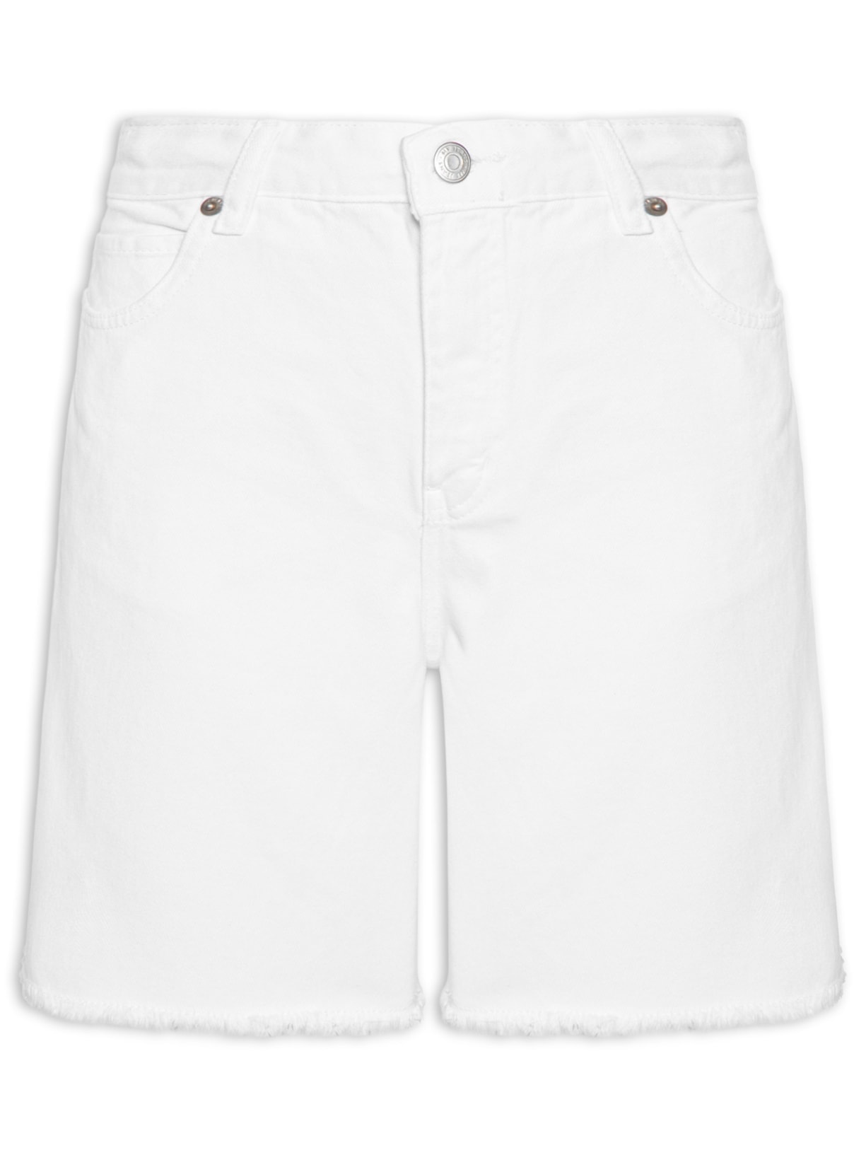 Bermuda Feminina Sarja Five Pockets Branco Maria Filó
