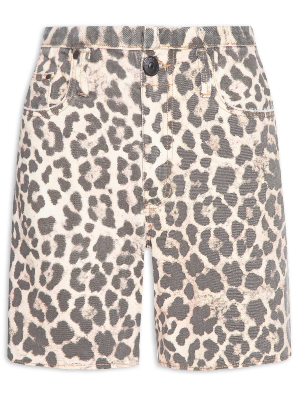 Bermuda Feminina Sarja Flashback Estampa Onça Ski - Animal Print