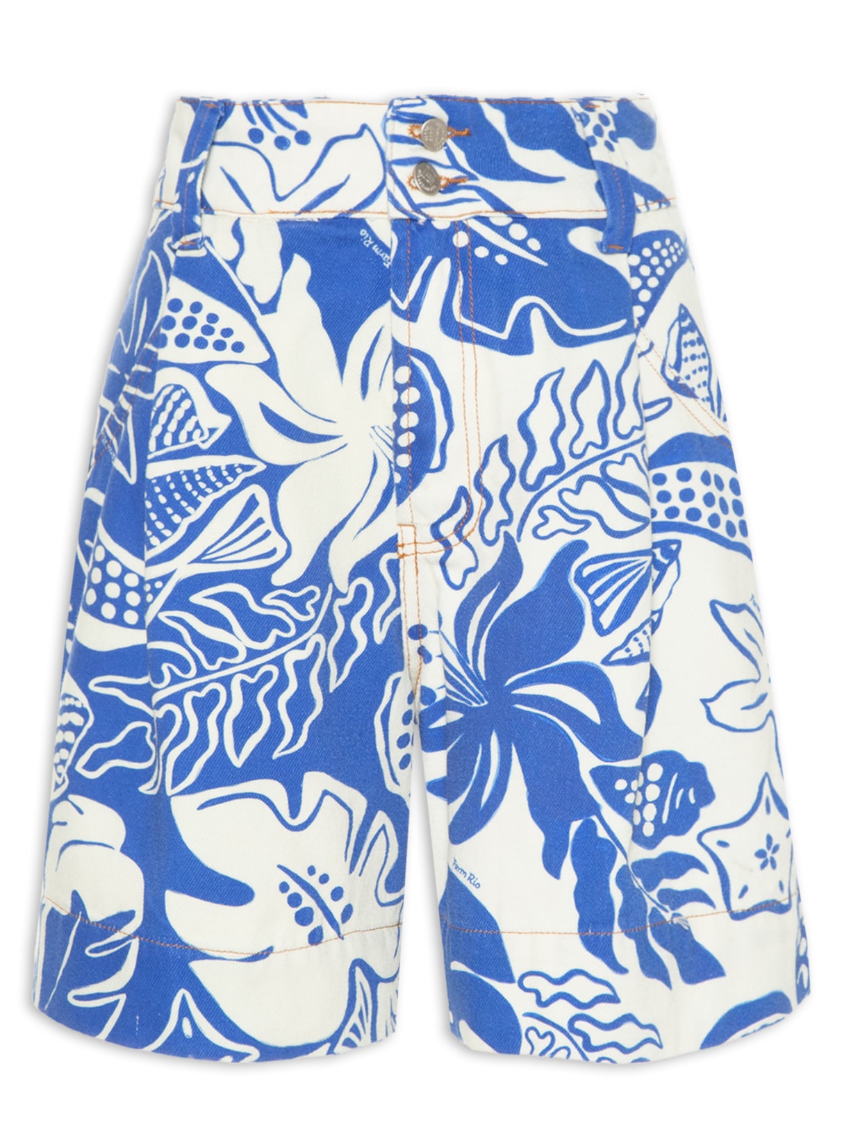 Bermuda Feminina Sarja Mix Peixe De Rio - Azul