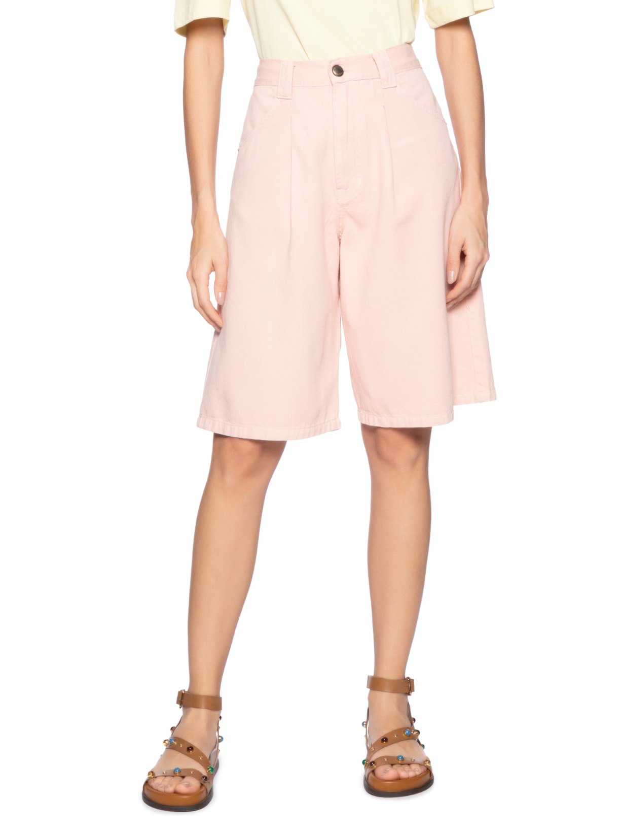 Bermuda Feminina Sarja Rosa Farm