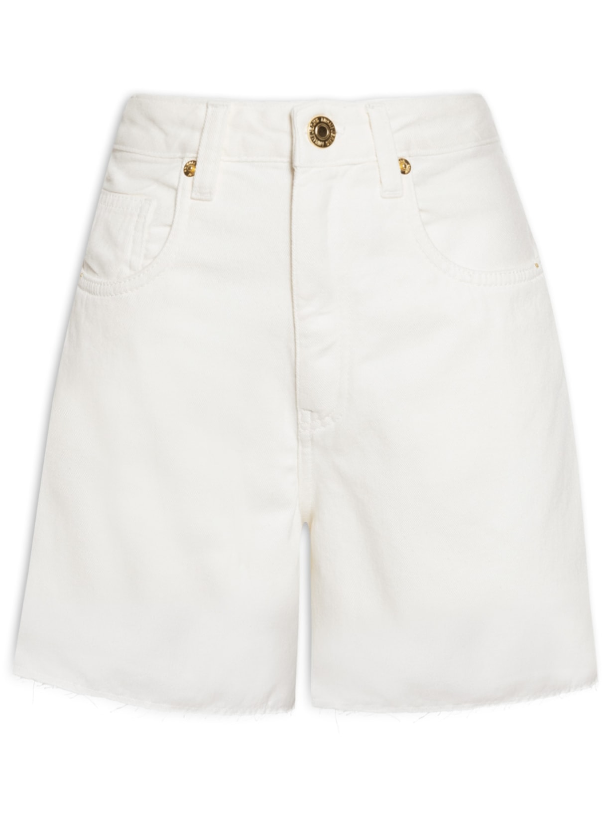 Bermuda Feminina Sarja Trapézio Stoned - Branco